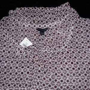 NWT .Banana Republic sheer maroon top